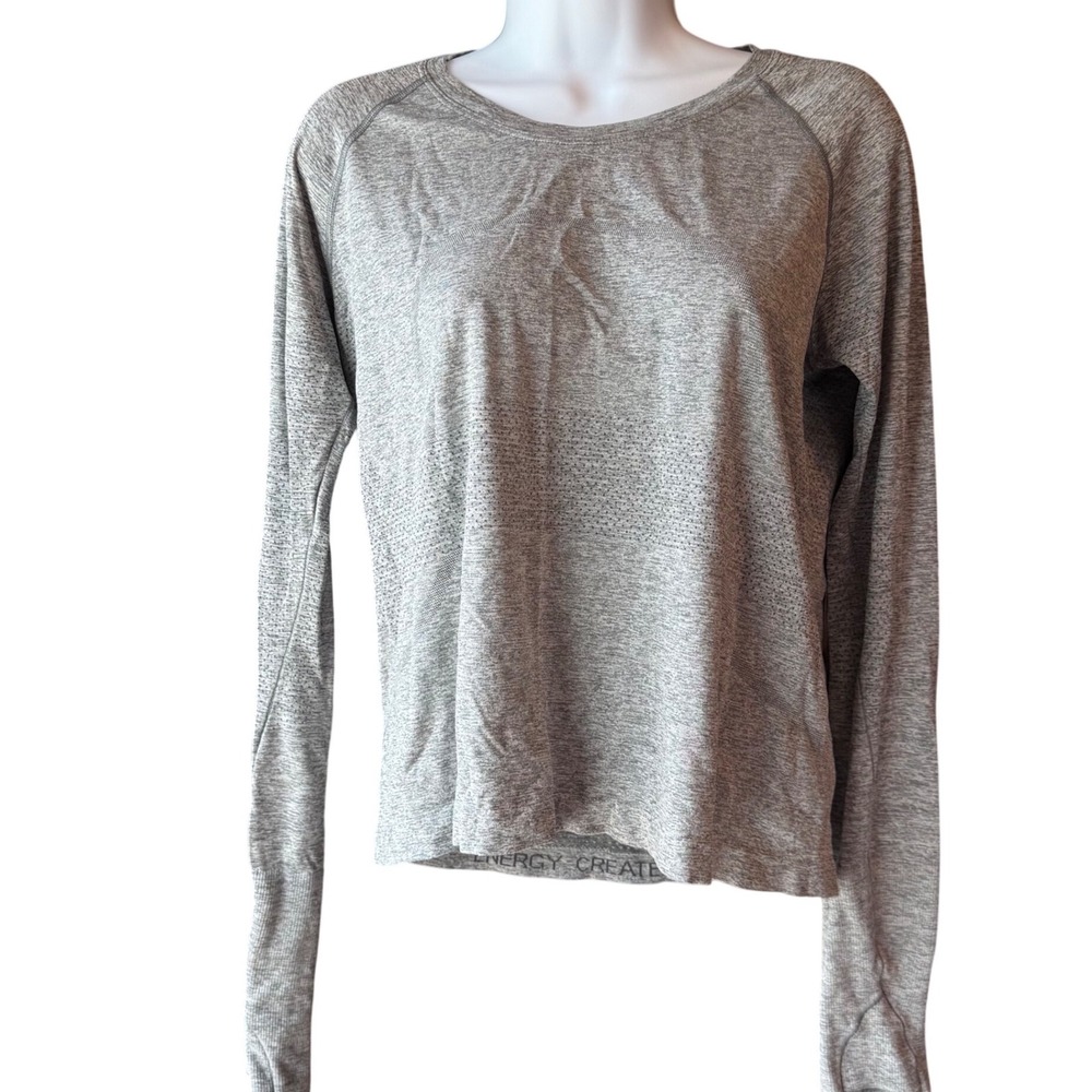 Lululemon Swiftly Tech Long Sleeve Gray Heather Athletic Top Women's Size 10